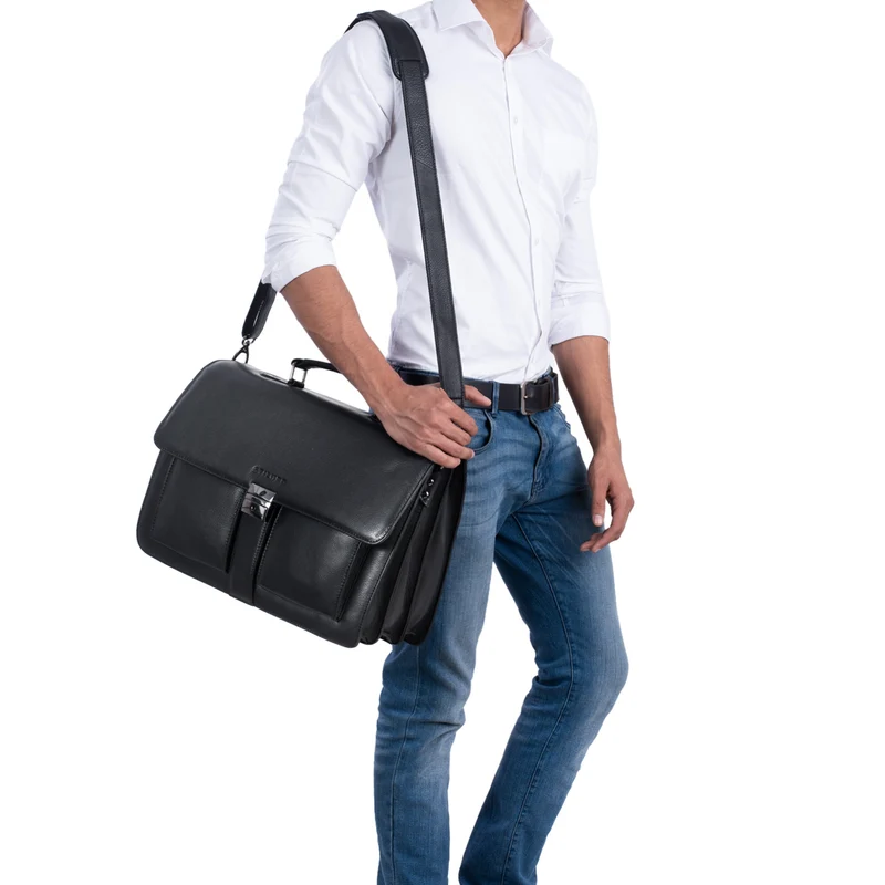 "Eros" Aktentasche Leder 15,6" Laptoptasche Businesstasche Echtleder