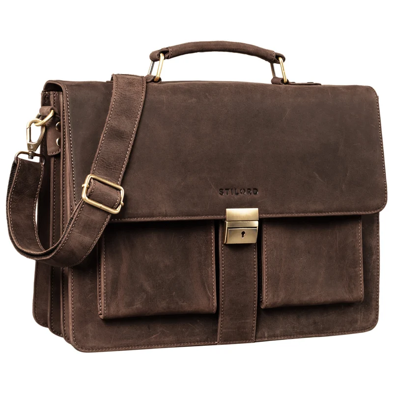 "Eros" Aktentasche Leder 15,6" Laptoptasche Businesstasche Echtleder
