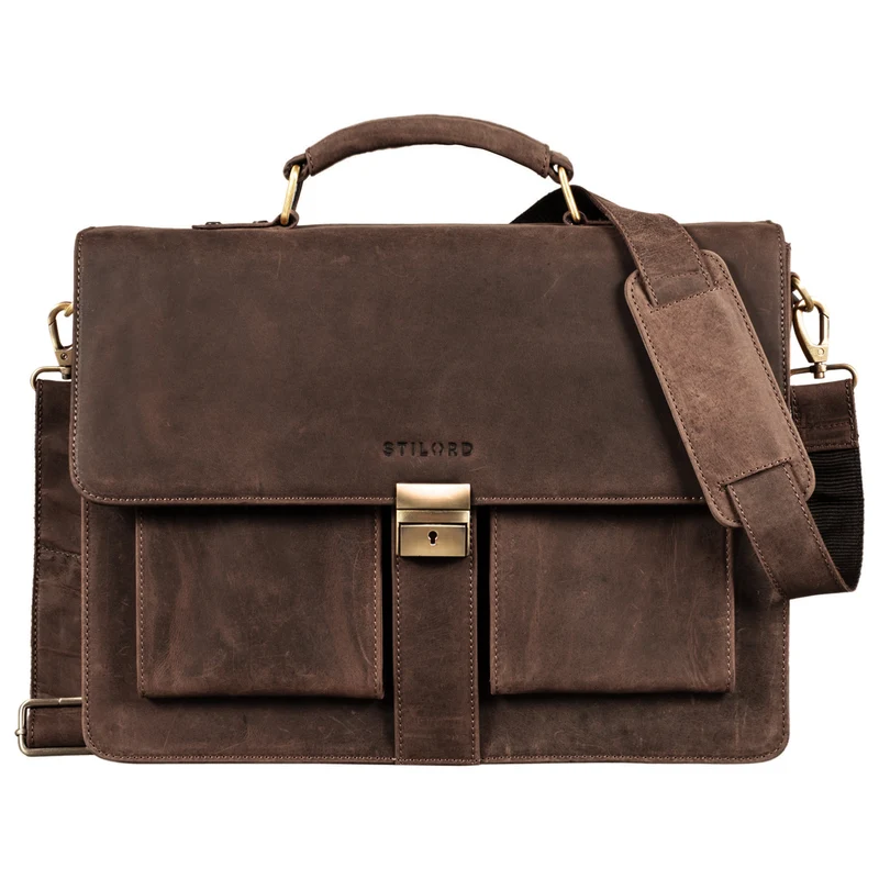 "Eros" Aktentasche Leder 15,6" Laptoptasche Businesstasche Echtleder