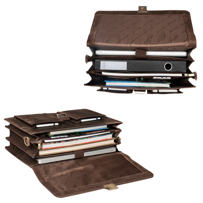 "Eros" Aktentasche Leder 15,6" Laptoptasche Businesstasche Echtleder