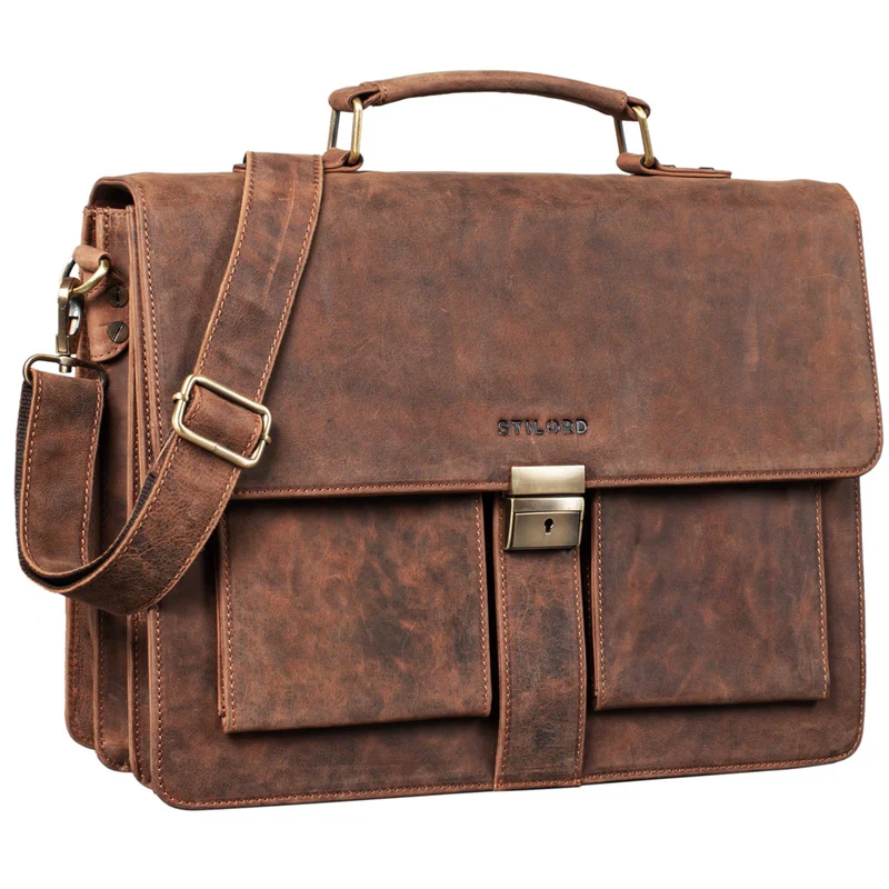 "Eros" Aktentasche Leder 15,6" Laptoptasche Businesstasche Echtleder