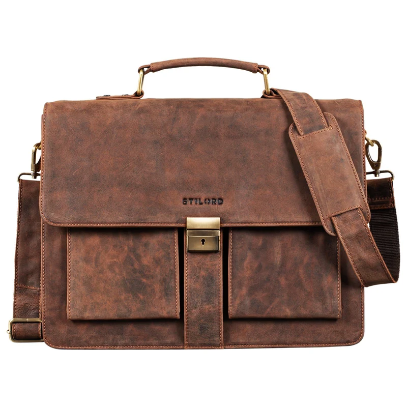 "Eros" Aktentasche Leder 15,6" Laptoptasche Businesstasche Echtleder