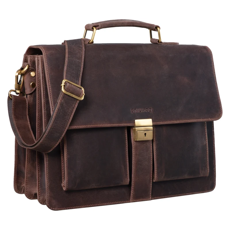 "Eros" Aktentasche Leder 15,6" Laptoptasche Businesstasche Echtleder