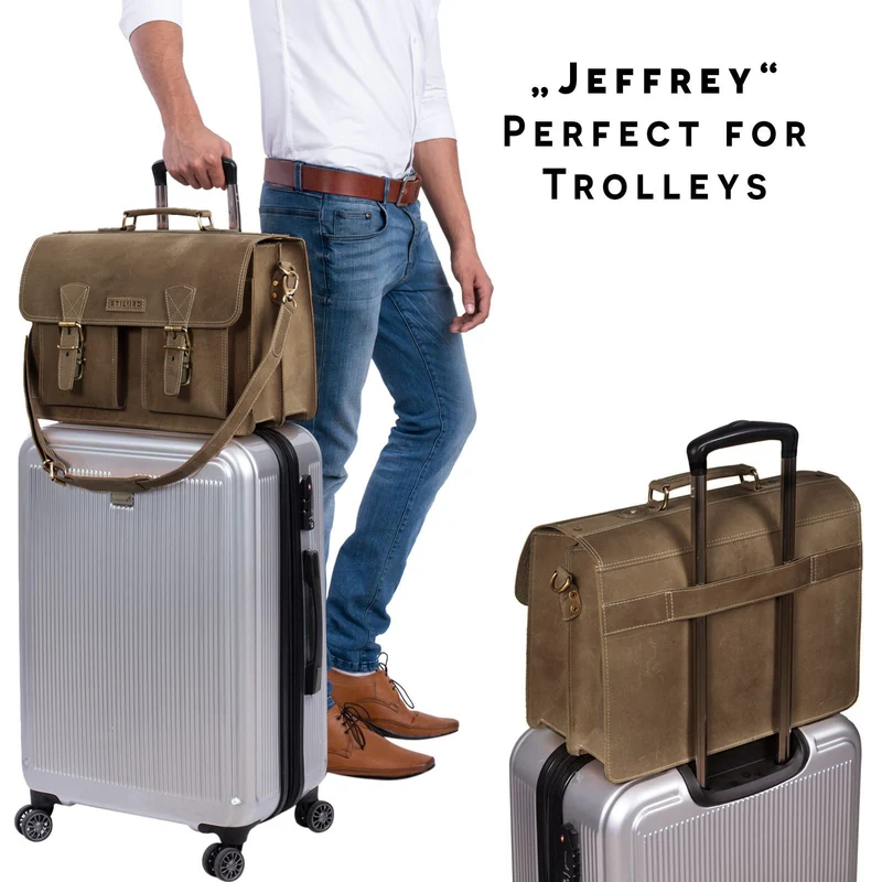 "Jeffrey" Lehrertasche Aktentasche Leder