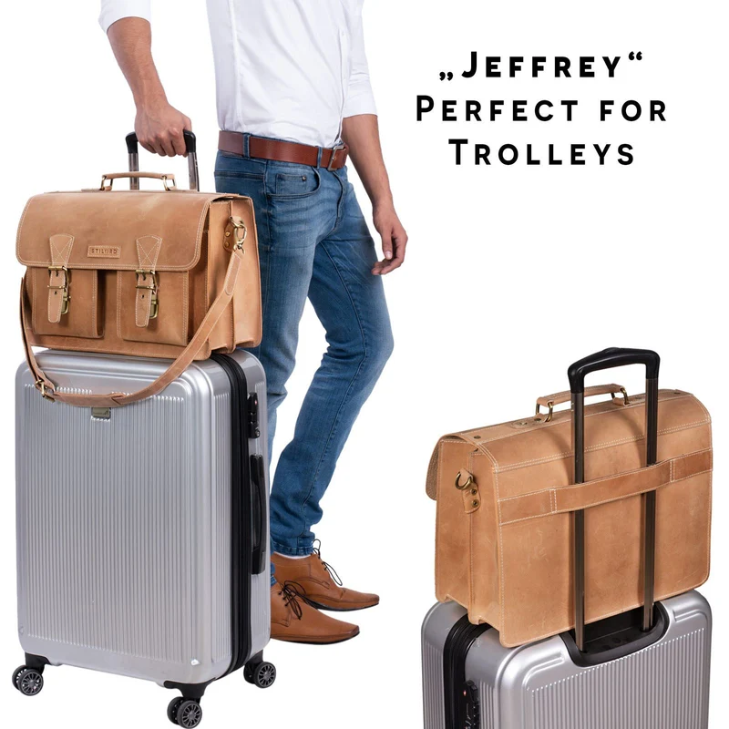 "Jeffrey" Lehrertasche Aktentasche Leder
