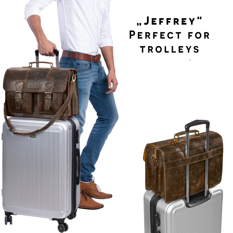 "Jeffrey" Lehrertasche Aktentasche Leder