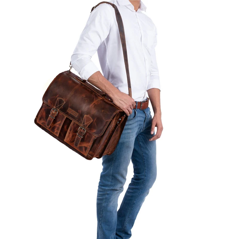 "Jeffrey" Lehrertasche Aktentasche Leder