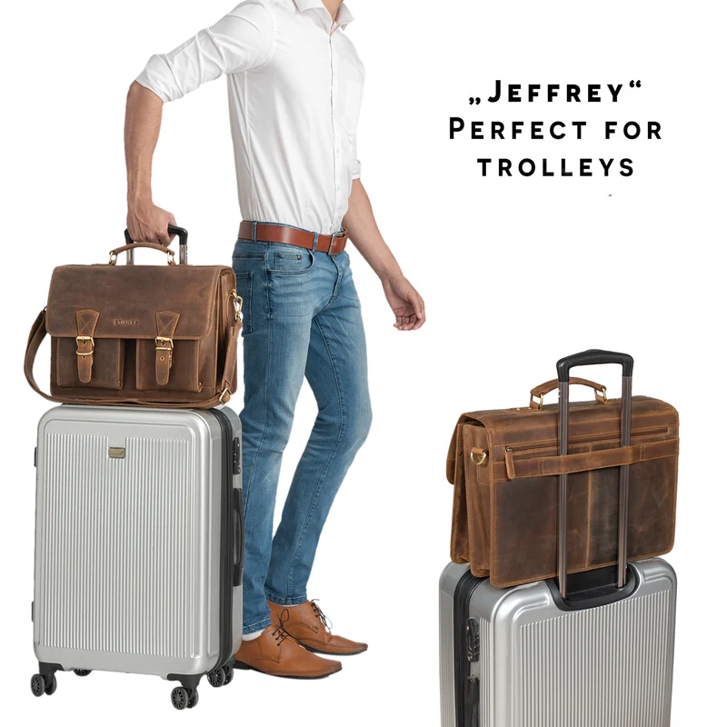 "Jeffrey" Lehrertasche Aktentasche Leder