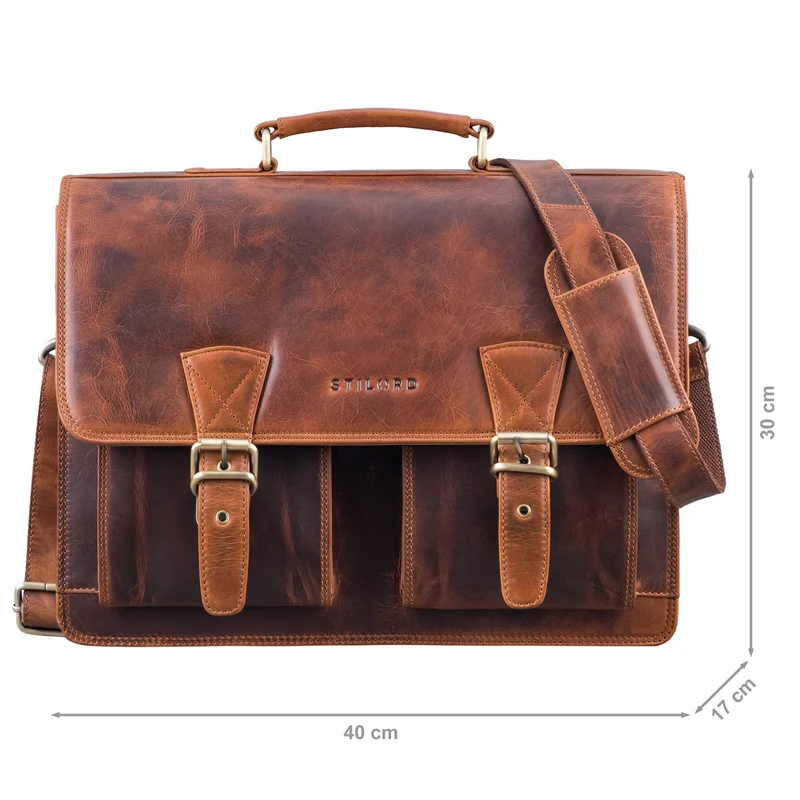 "Jeffrey" Lehrertasche Aktentasche Leder