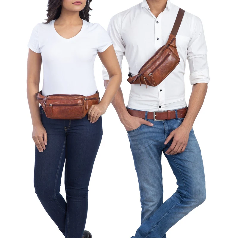 "Zion" Vintage Gürteltasche Echtleder Bauchtasche