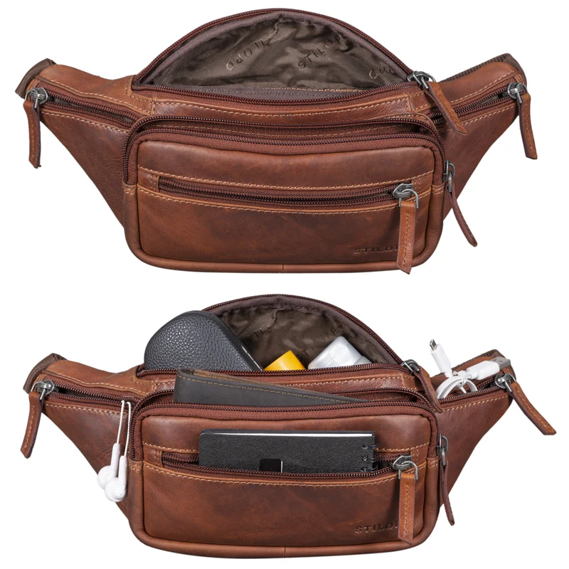 "Zion" Vintage Gürteltasche Echtleder Bauchtasche