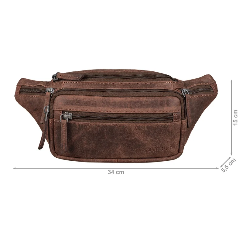 "Zion" Vintage Gürteltasche Echtleder Bauchtasche