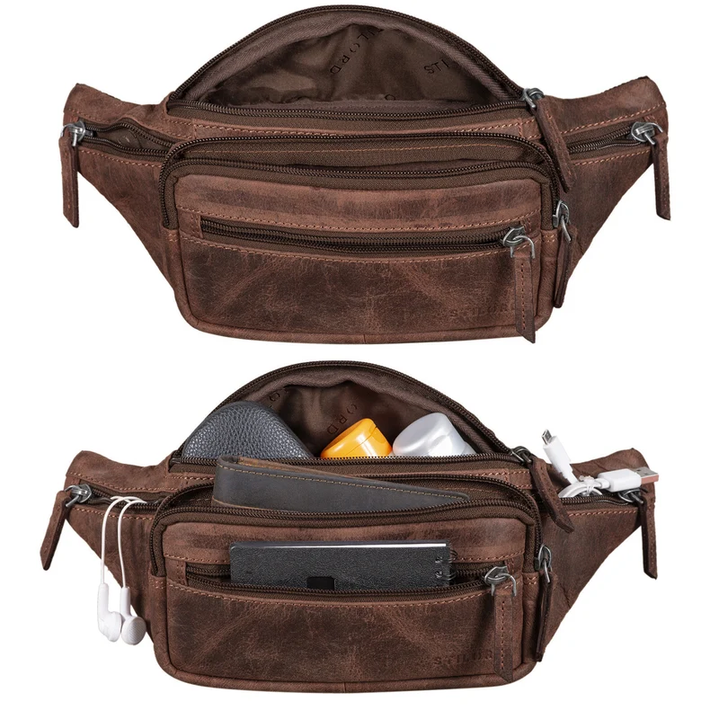 "Zion" Vintage Gürteltasche Echtleder Bauchtasche