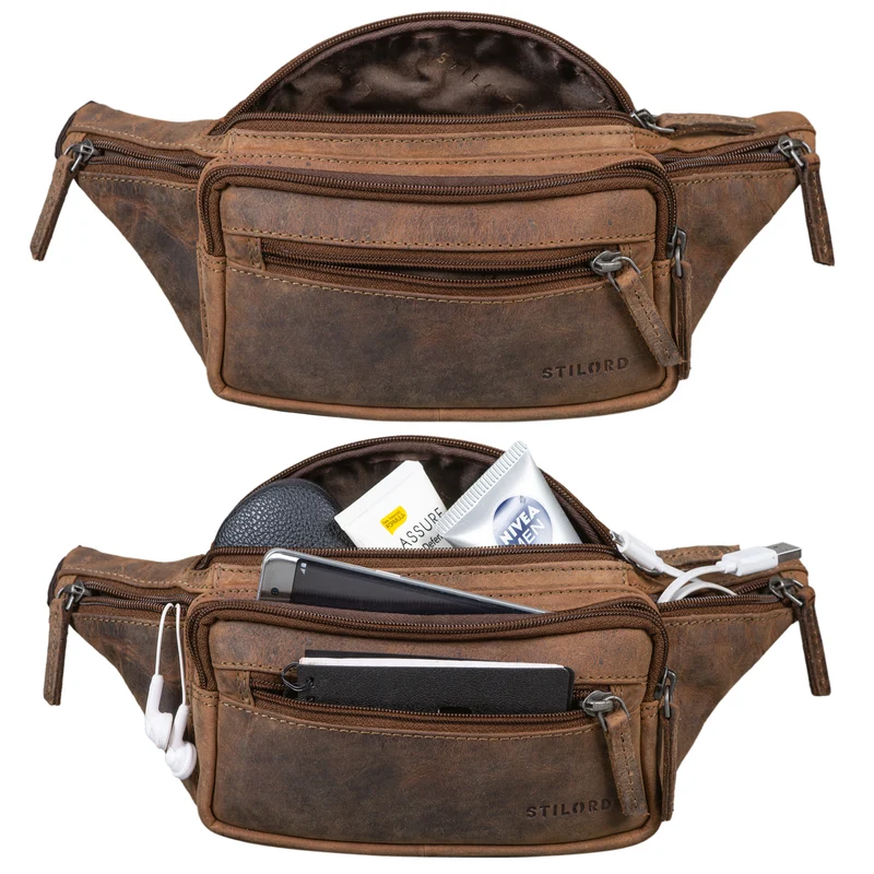 "Zion" Vintage Gürteltasche Echtleder Bauchtasche