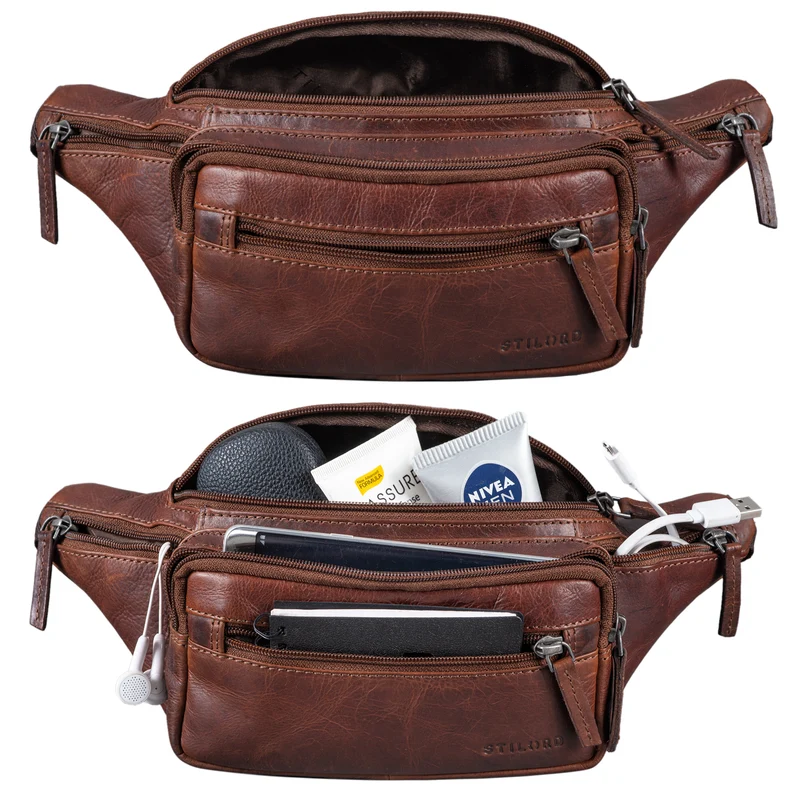 "Zion" Vintage Gürteltasche Echtleder Bauchtasche