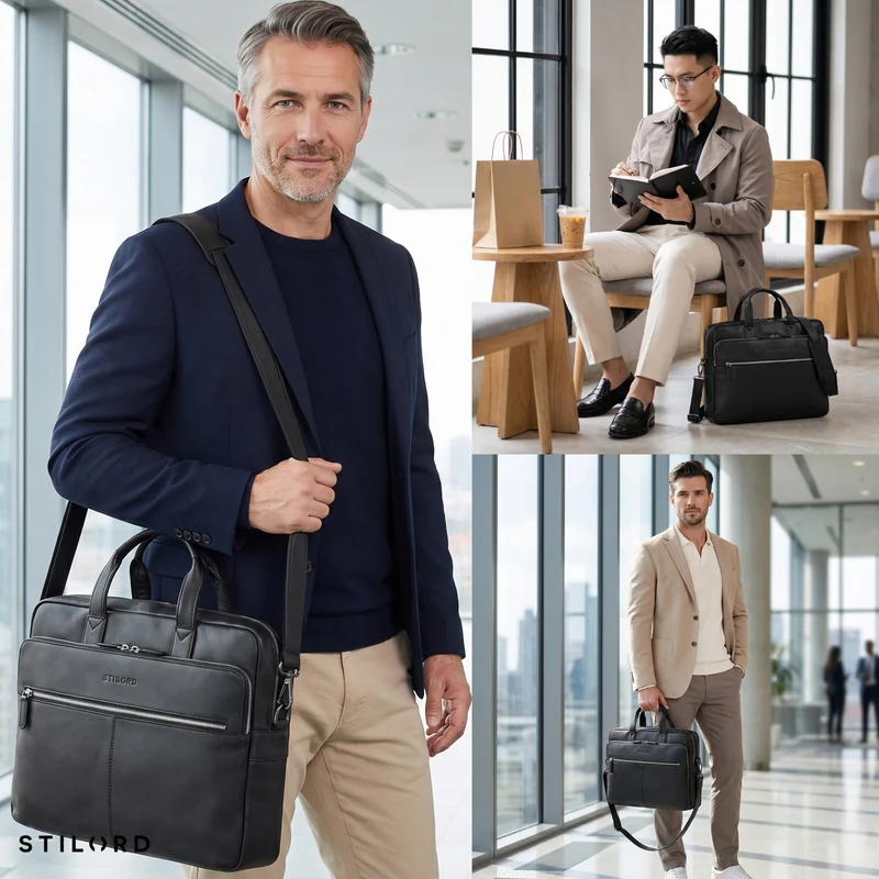 "William" Klassische Aktentasche Herren Leder XL