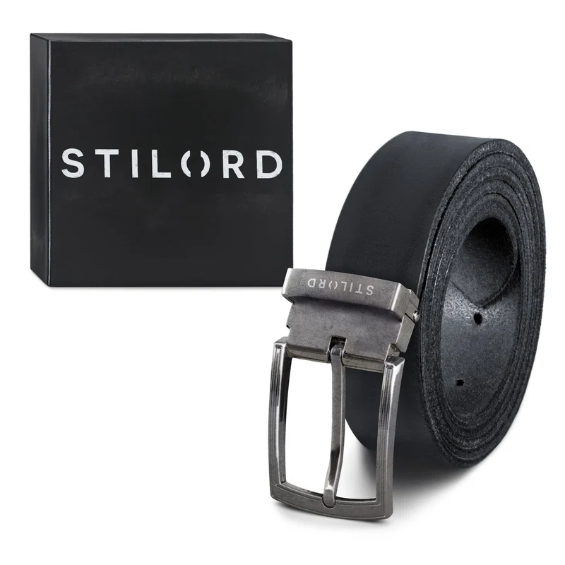 Ledergürtel Herren Schwarz 34 mm kürzbar