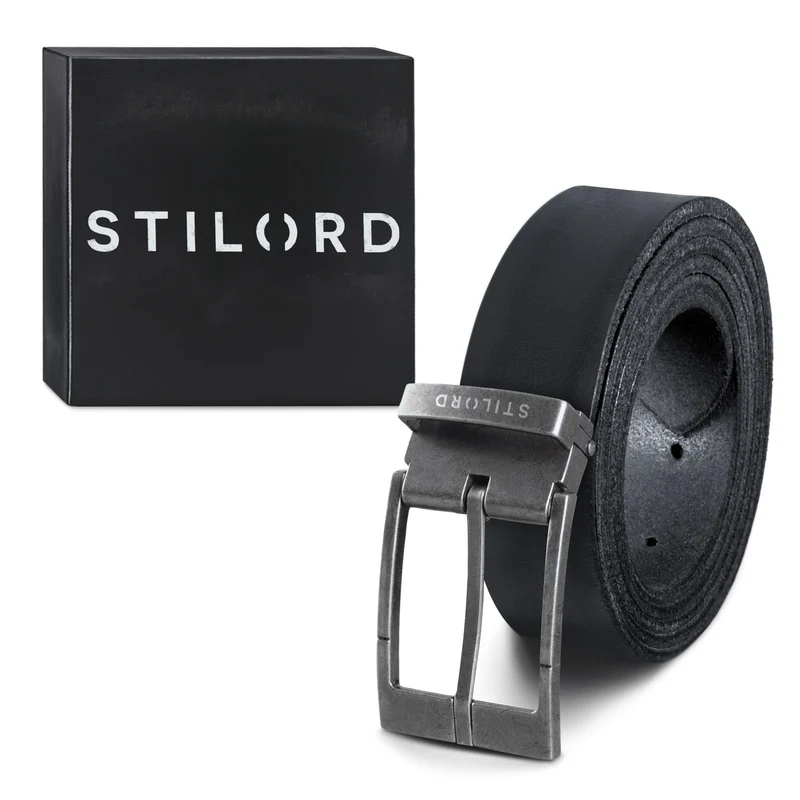 Ledergürtel Herren Schwarz 34 mm kürzbar
