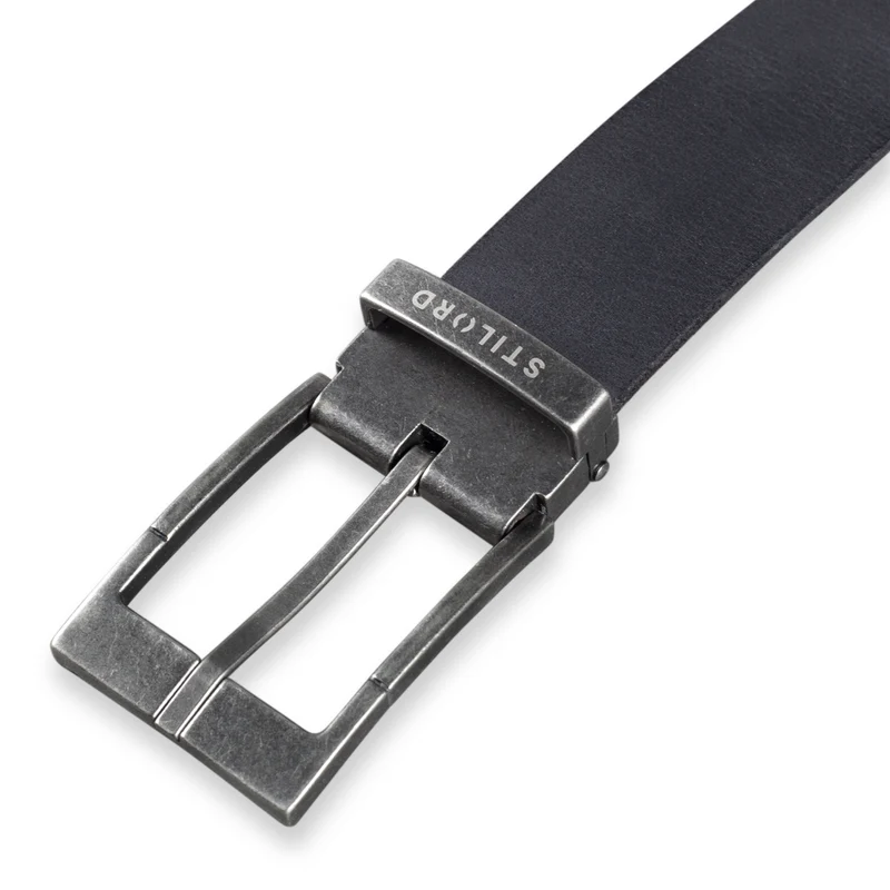 Ledergürtel Herren Schwarz 34 mm kürzbar