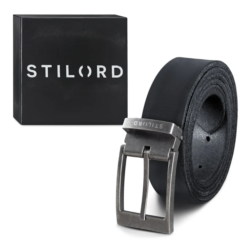 Ledergürtel Herren Schwarz 34 mm kürzbar
