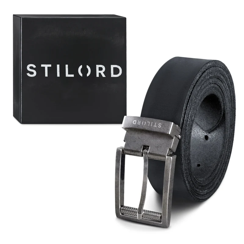 Ledergürtel Herren Schwarz 34 mm kürzbar