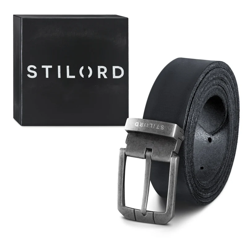 Ledergürtel Herren Schwarz 34 mm kürzbar