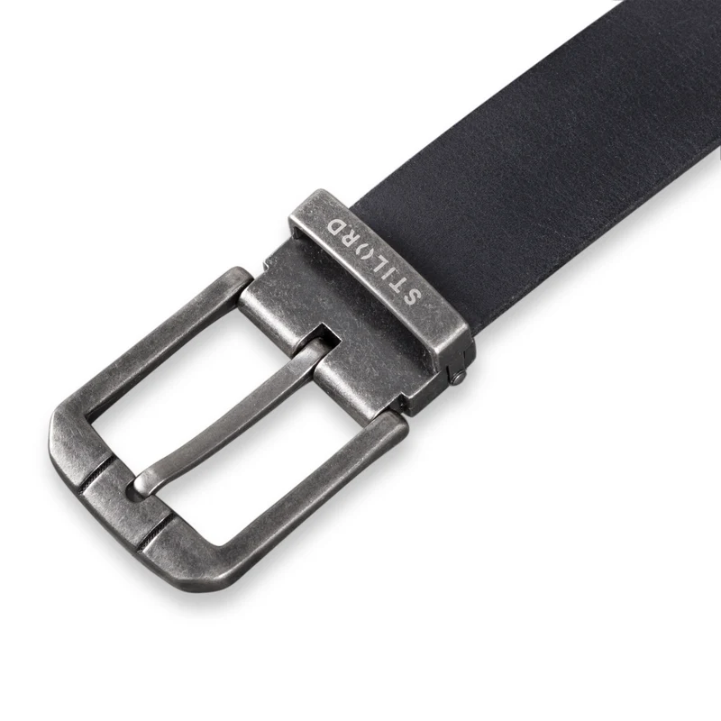 Ledergürtel Herren Schwarz 34 mm kürzbar