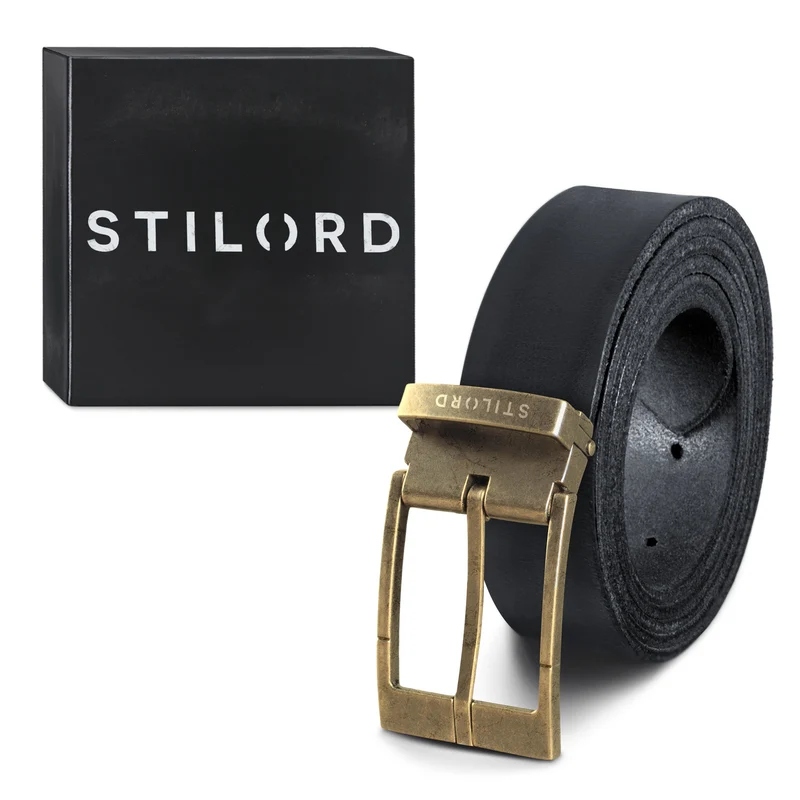 Ledergürtel Herren Schwarz 34 mm kürzbar