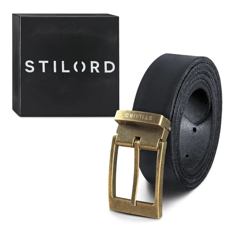 Ledergürtel Herren Schwarz 34 mm kürzbar