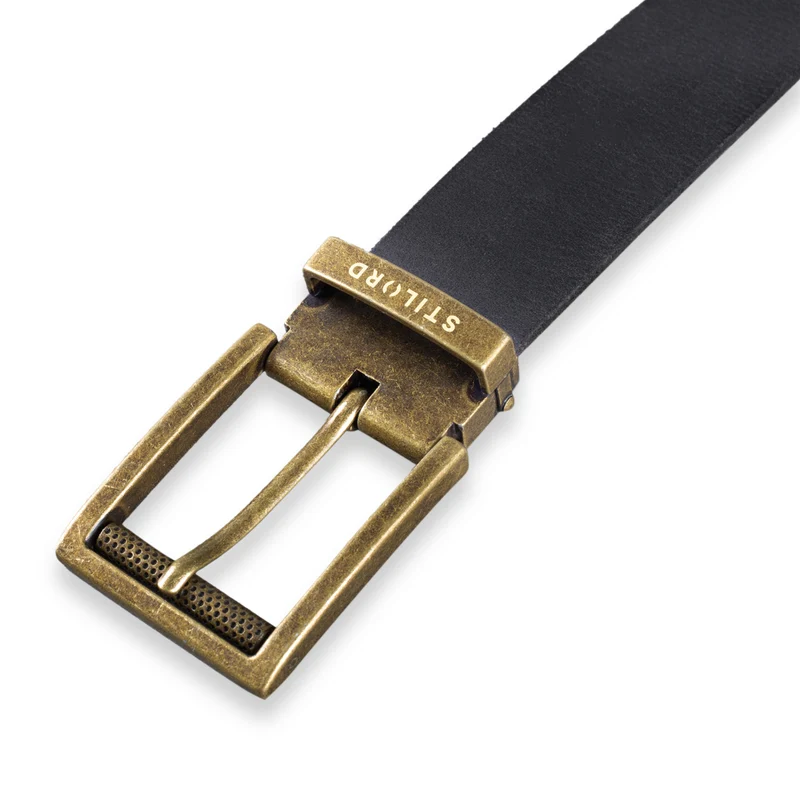 Ledergürtel Herren Schwarz 34 mm kürzbar