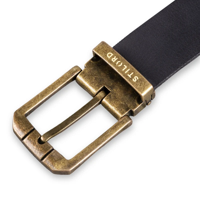 Ledergürtel Herren Schwarz 34 mm kürzbar