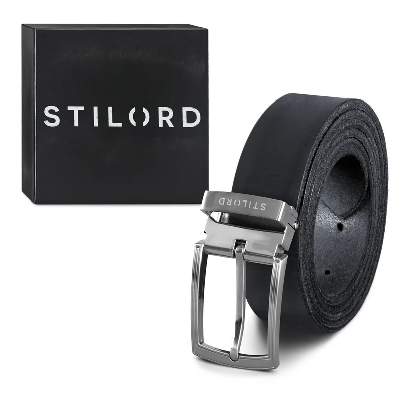 Ledergürtel Herren Schwarz 34 mm kürzbar
