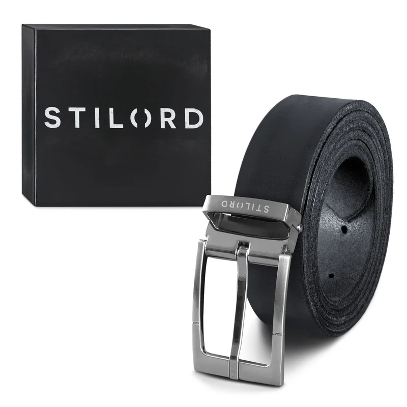 Ledergürtel Herren Schwarz 34 mm kürzbar