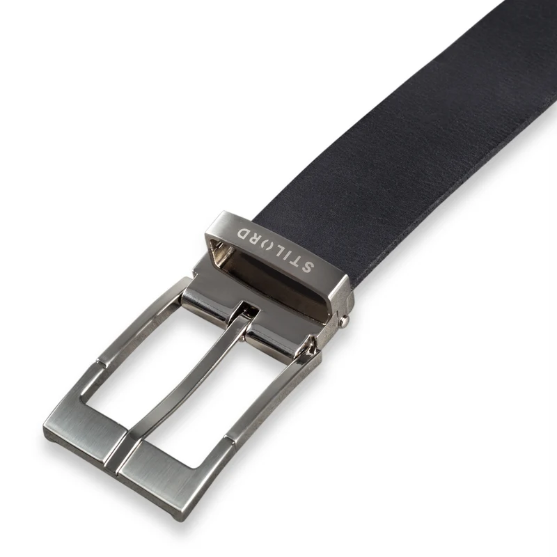 Ledergürtel Herren Schwarz 34 mm kürzbar