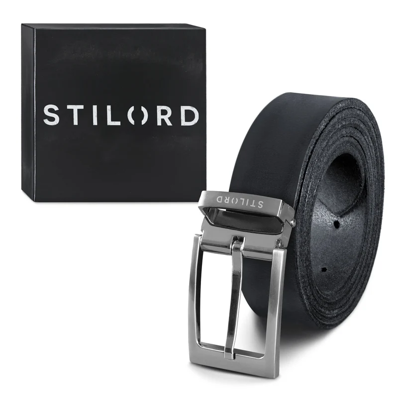Ledergürtel Herren Schwarz 34 mm kürzbar