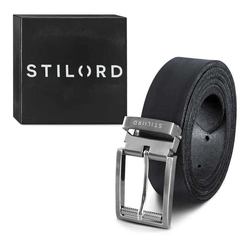 Ledergürtel Herren Schwarz 34 mm kürzbar