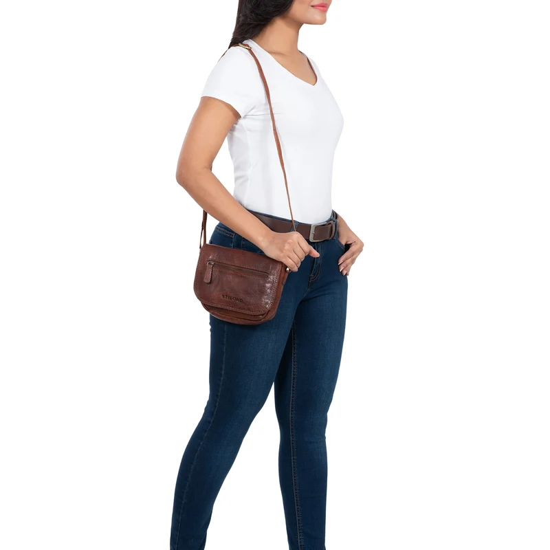 "Elsa" Umhängetasche Frauen Leder Vintage