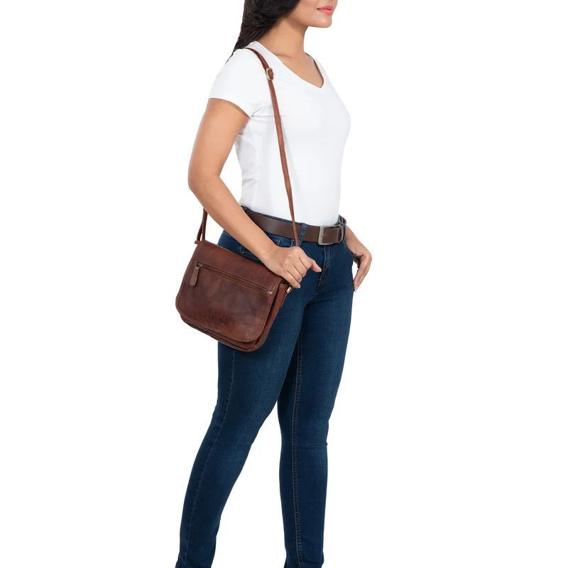 "Elsa" Umhängetasche Frauen Leder Vintage
