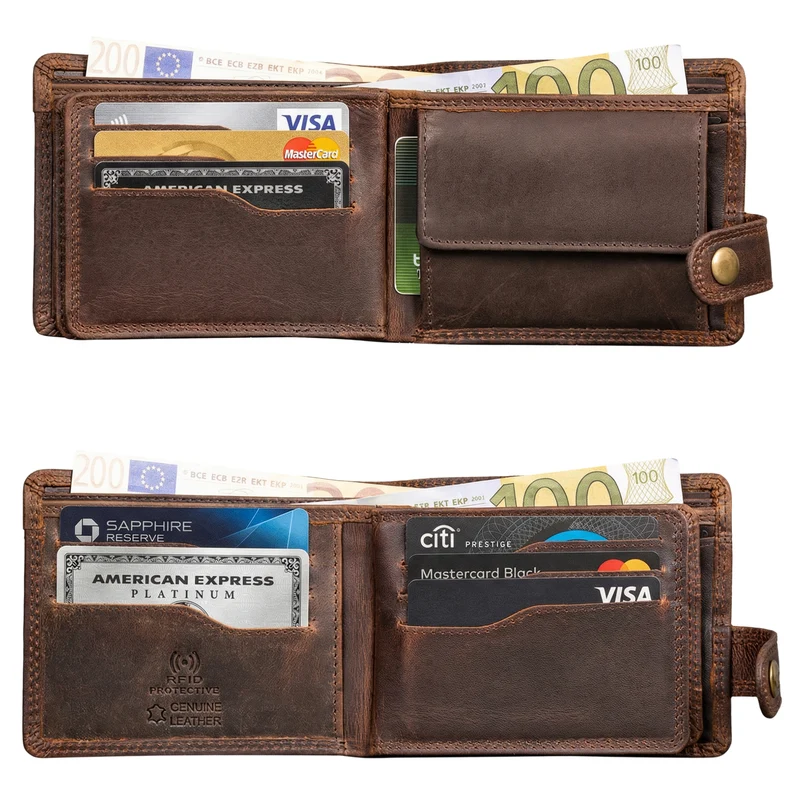 "Finley" Leder Geldbörse Herren RFID und NFC