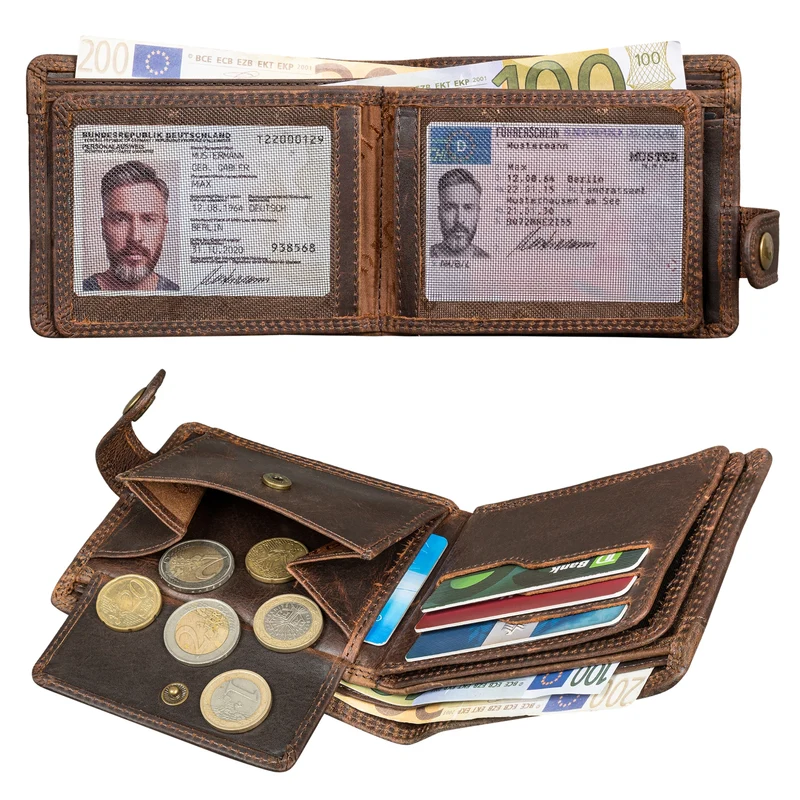 "Finley" Leder Geldbörse Herren RFID und NFC