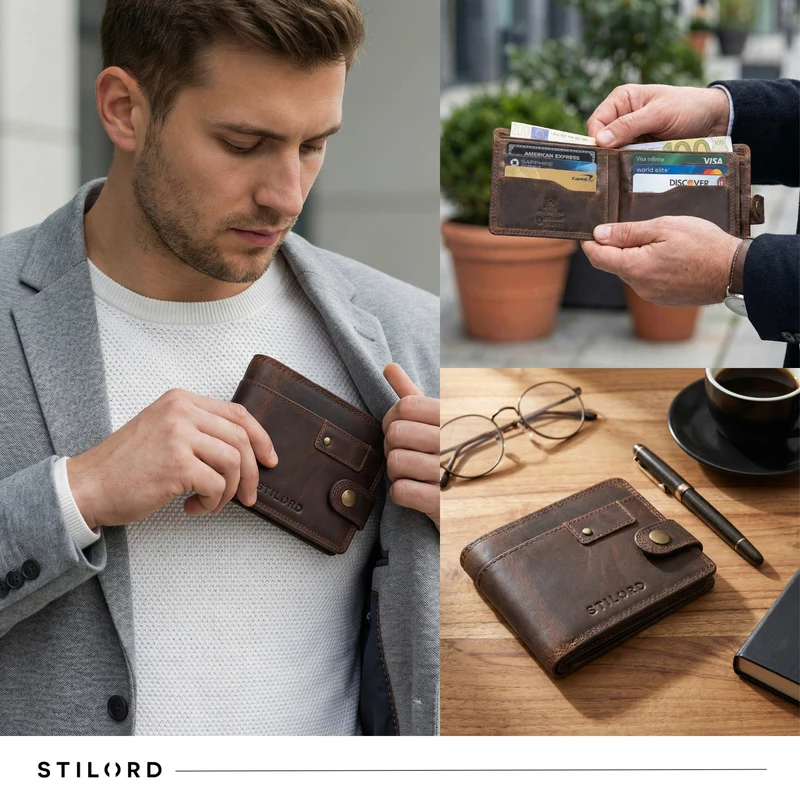 "Finley" Leder Geldbörse Herren RFID und NFC