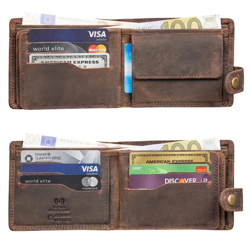 "Finley" Leder Geldbörse Herren RFID und NFC
