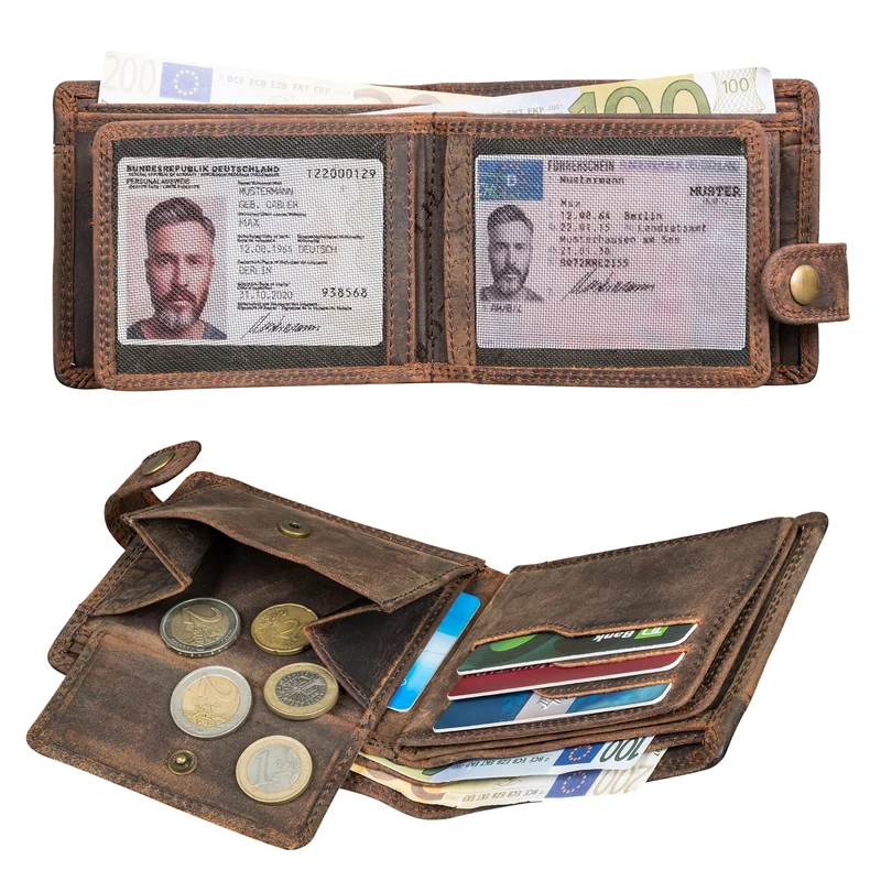 "Finley" Leder Geldbörse Herren RFID und NFC