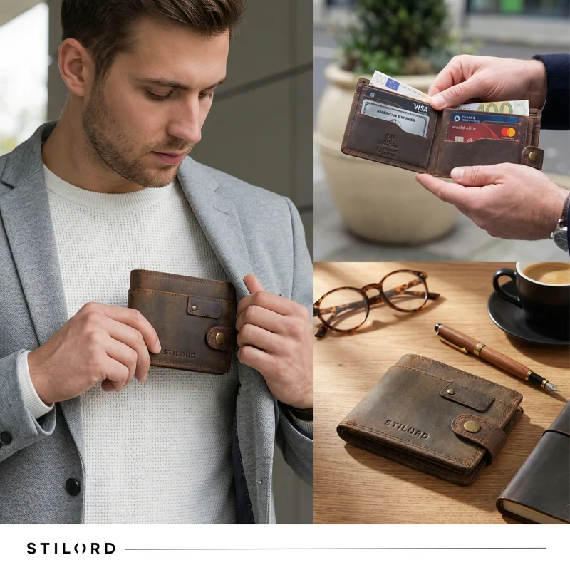 "Finley" Leder Geldbörse Herren RFID und NFC