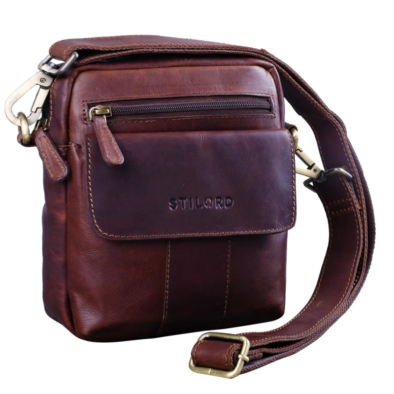 "Jerry" Kleine Ledertasche Männer Vintage