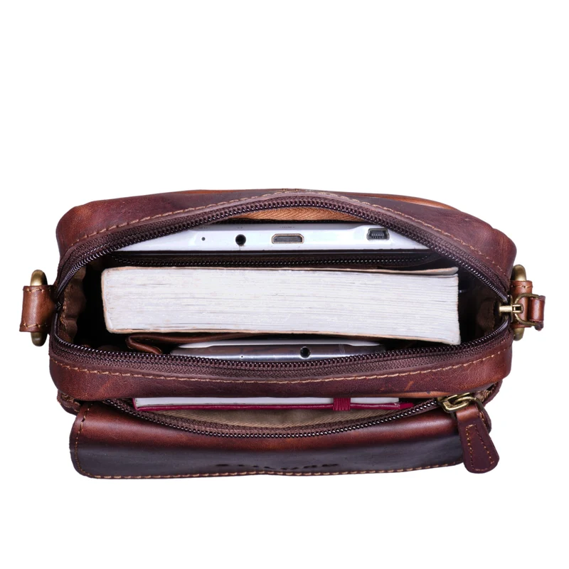 "Jerry" Kleine Ledertasche Männer Vintage