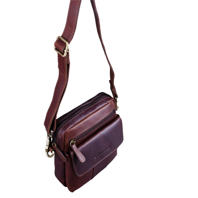 "Jerry" Kleine Ledertasche Männer Vintage