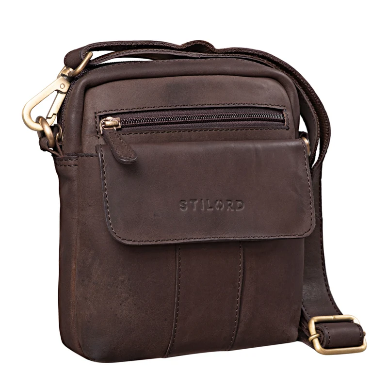 "Jerry" Kleine Ledertasche Männer Vintage