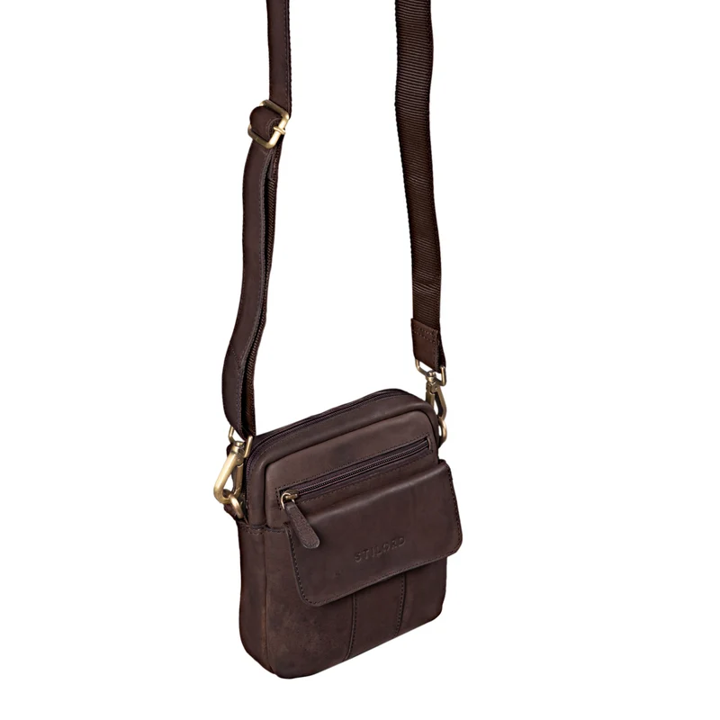 "Jerry" Kleine Ledertasche Männer Vintage