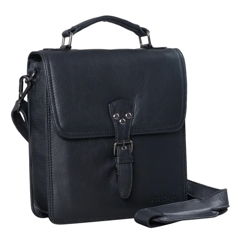 "Gregory" Herren Ledertasche Umhängetasche schwarz